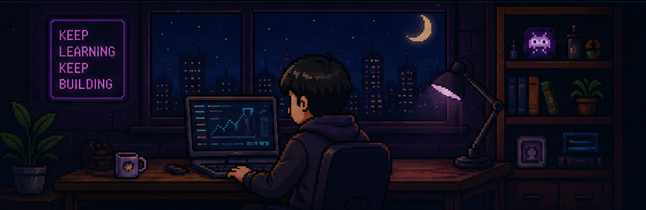 Pixel art workspace dark theme